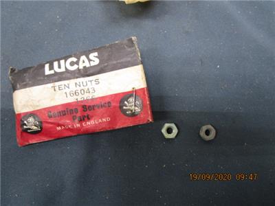 2 NOS Lucas Nuts # 166043, Coil Terminals, Triumph BSA Norton