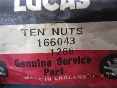 フュージョン 2 NOS Lucas Nuts # 166043, Coil Terminals, Triumph BSA Norton