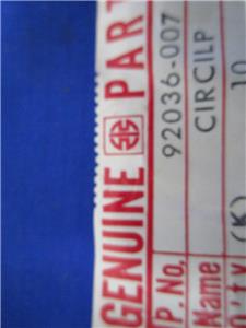 NOS Kawasaki, Piston Circlip, KX60 KX125 KX250 KV75 Se Below