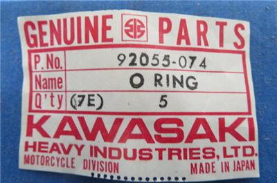 NOS Kawasaki # 92055-074 O Ring, ZX750 KL230 KLX230 EX500 EN500