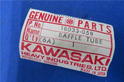 NOS Kawasaki # 18033-058 BAFFLE TUBE, Z1 1973-1975 In