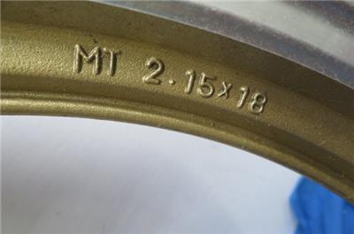 OEM Original Yamaha RZ350 Front Wheel, Gold Color, 18 x 2.15 Good