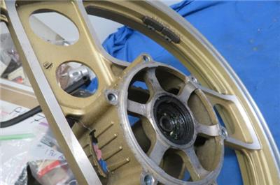 OEM Original Yamaha RZ350 Front Wheel, Gold Color, 18 x 2.15