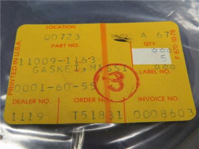 NOS Kawasaki #11009-1163. Transmission Cover Gasket. KZ/ZN/ZX