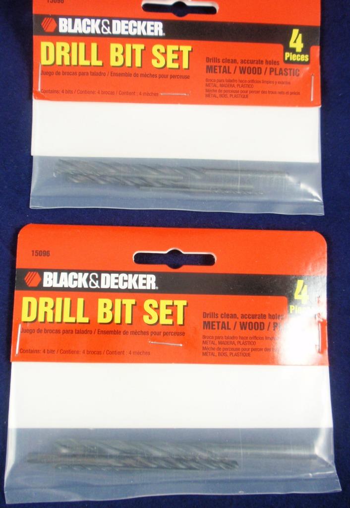 Two Black & Decker Small Drill Bit Sets 1/16", 1/8" and 3/16" Eight