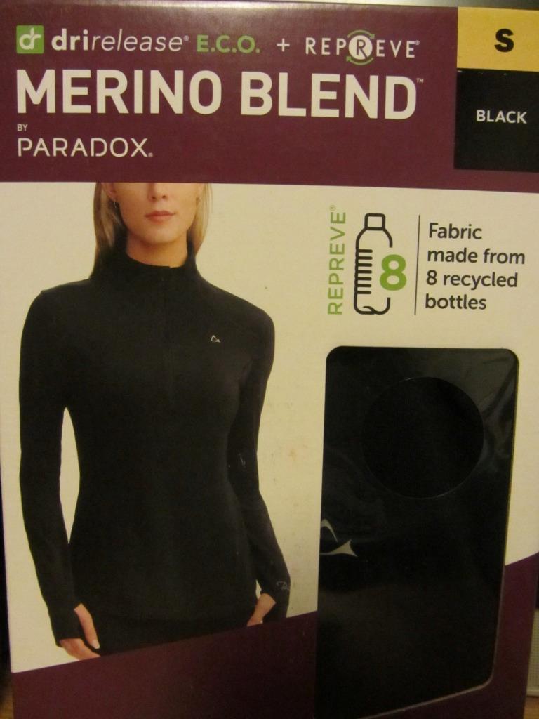 women Paradox merino blend Performance Base Layer top burgundy or black S M L XL