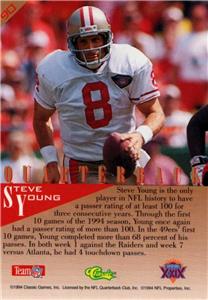 1994 Classic NFL Experience Super Bowl XXIX #90 Steve Young 49ers