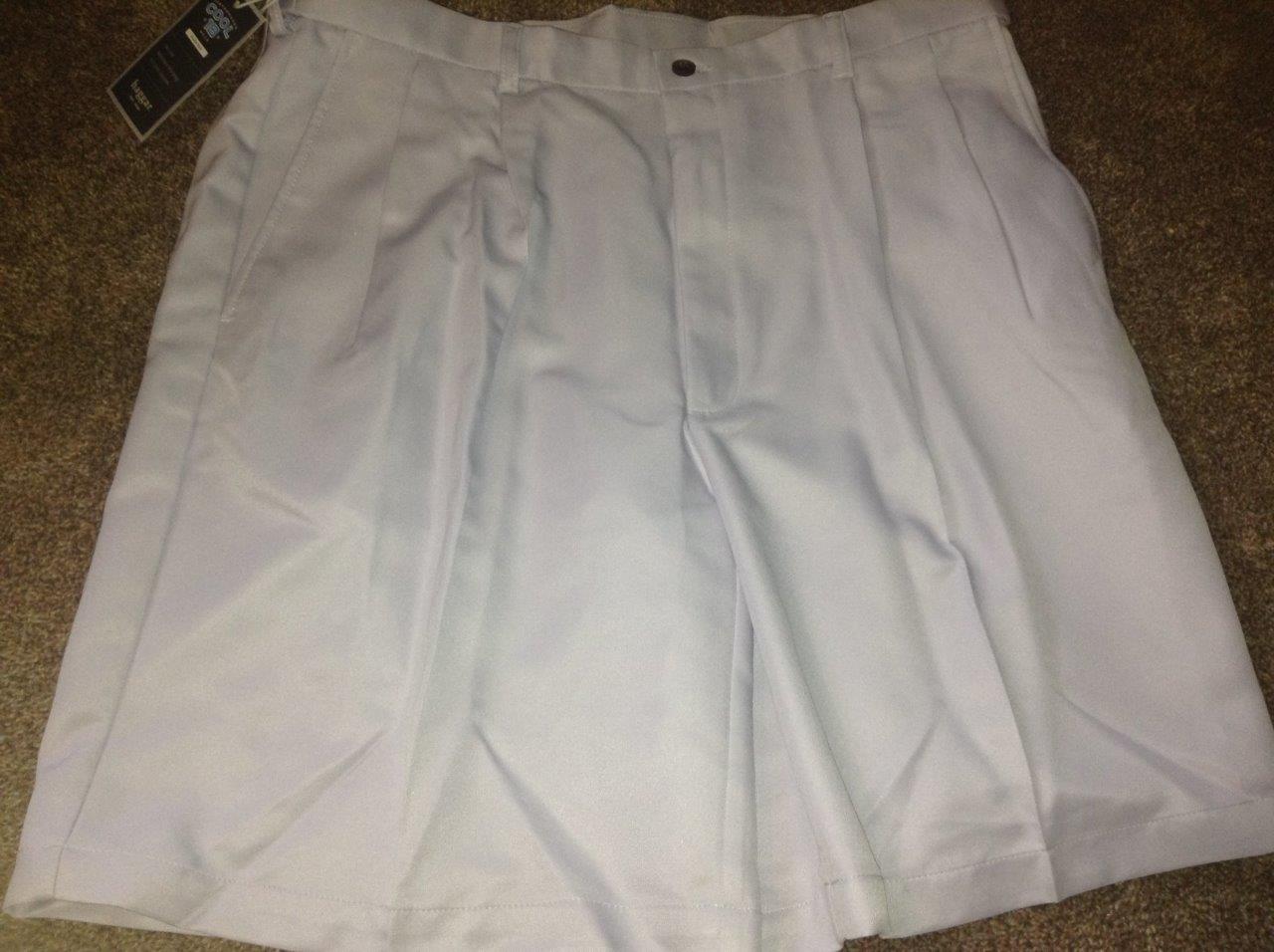 NEW MENS HAGGAR COOL 18 PERFORMANCE SHORTS FLAT PLEATED BLUE PURPLE 38 40 44 42 - Picture 3 of 3