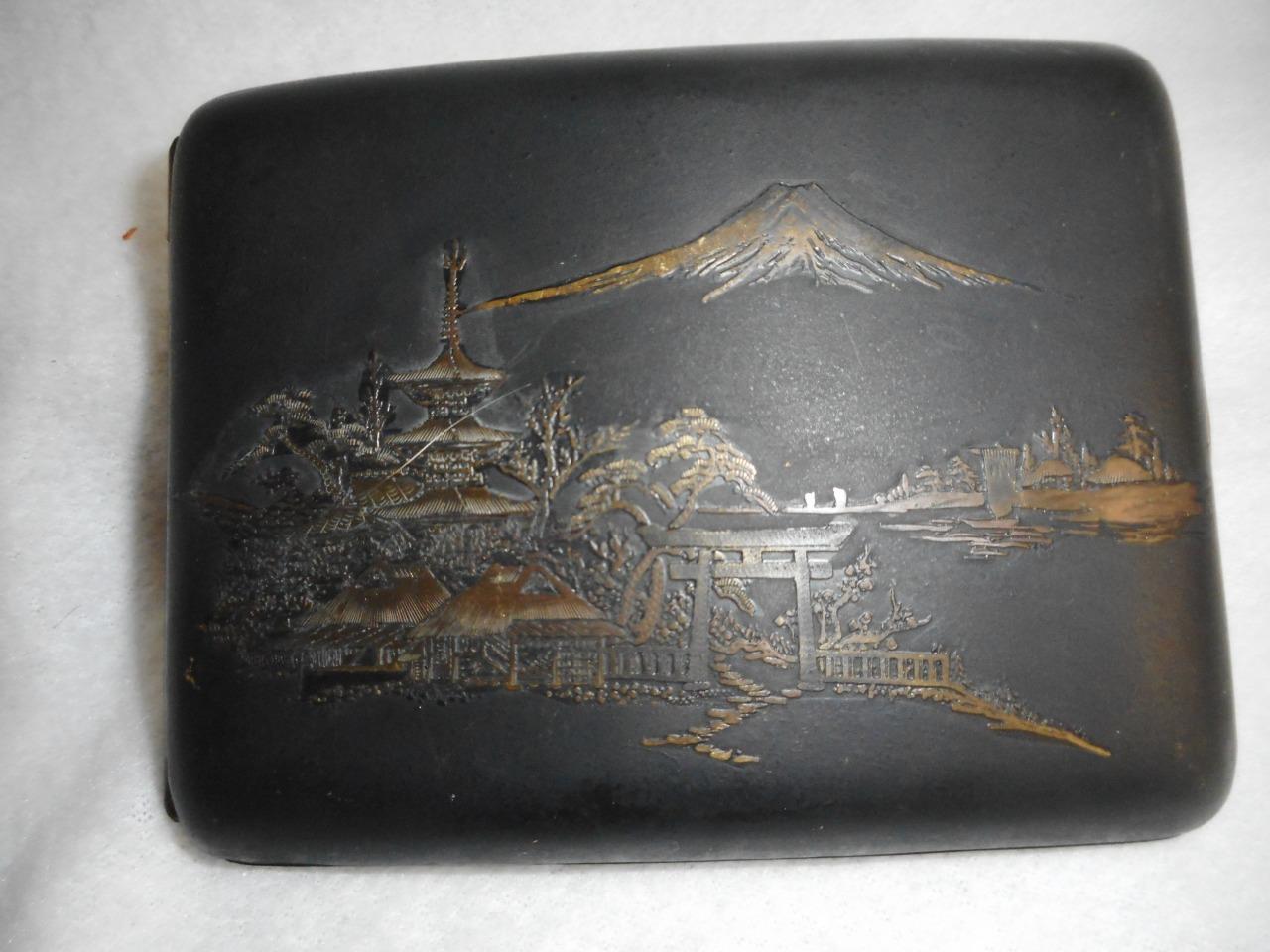 ART DECO 1920S JAPANESE MIXED METAL DAMESCENE CIGARETTE CASE - MT FUJI ...