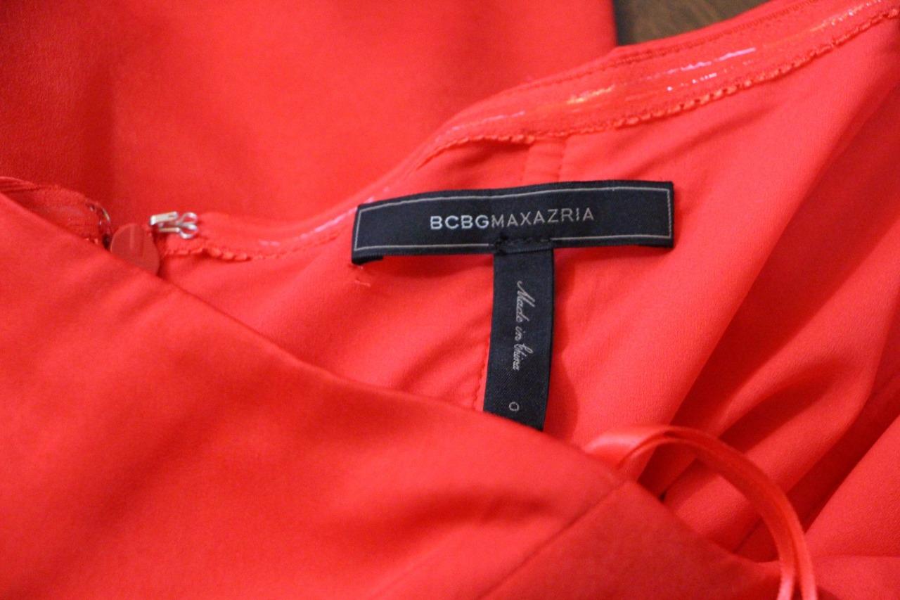 как выглядит NEW AUTH BCBGMax Azria Milania Halter Cascade Long Gown in Red Berry 368 фото