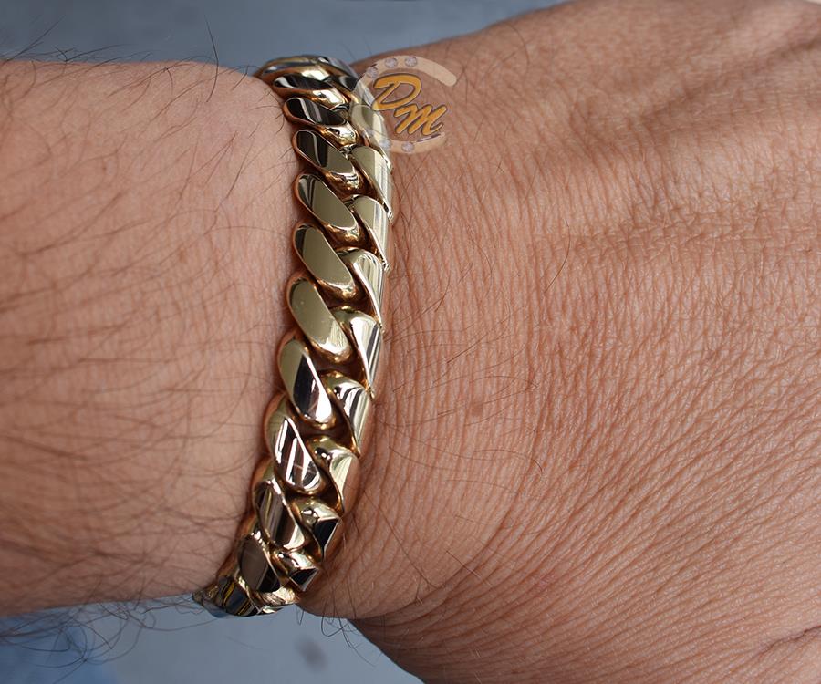 Cuban link bracelet solid gold Clearance