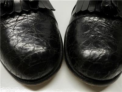 Neiman Marcus Men’s Genuine Crocodile Black Leather Tassel Slip On Shoes 8.5 M 81iamFxeQEL._AC_UY300_.jpg main image 4