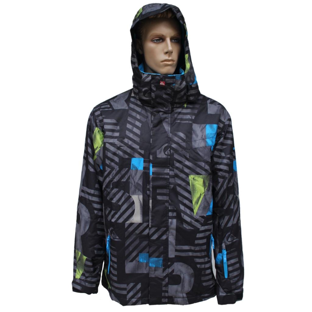 Quiksilver LAST MISSION Print Mens Size L Large Lime Grey Snow Board