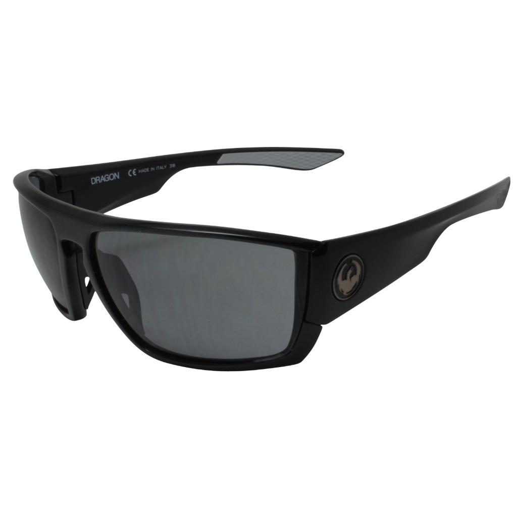 Dragon Cutback Sunglasses Shiny Black Frame with Smoke Lens 35141001