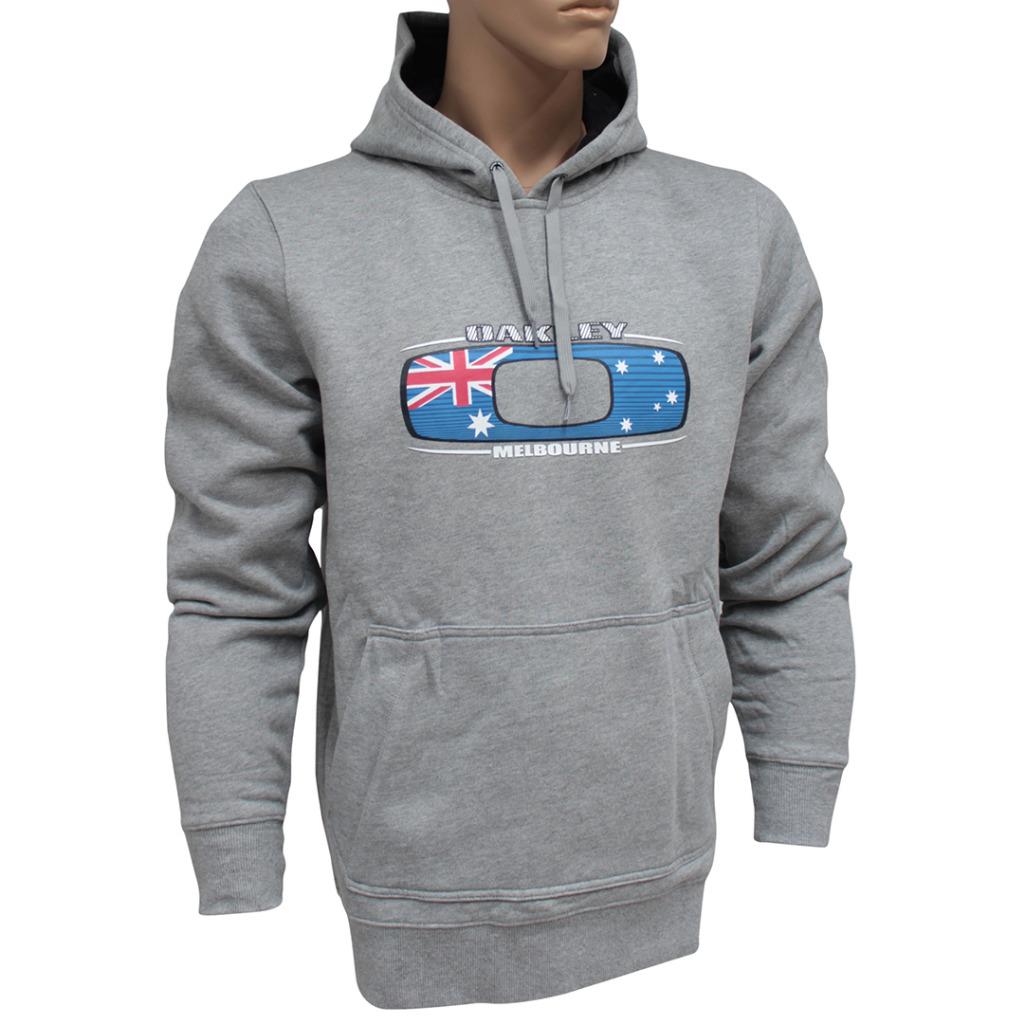 Oakley Melbourne Hoodie Mens Size S Small Grey Australia Flag Jumper