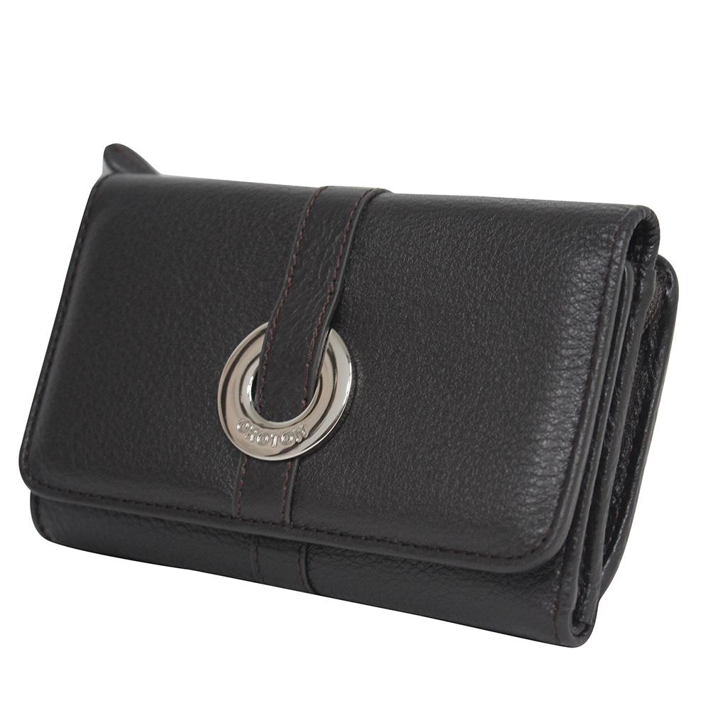OROTON ESS HIGHFOLD Wallet Womens Chocolate Leather Money Card Coin Note Purse | eBay