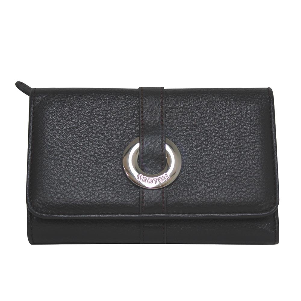 OROTON ESS HIGHFOLD Wallet Womens Chocolate Leather Money Card Coin