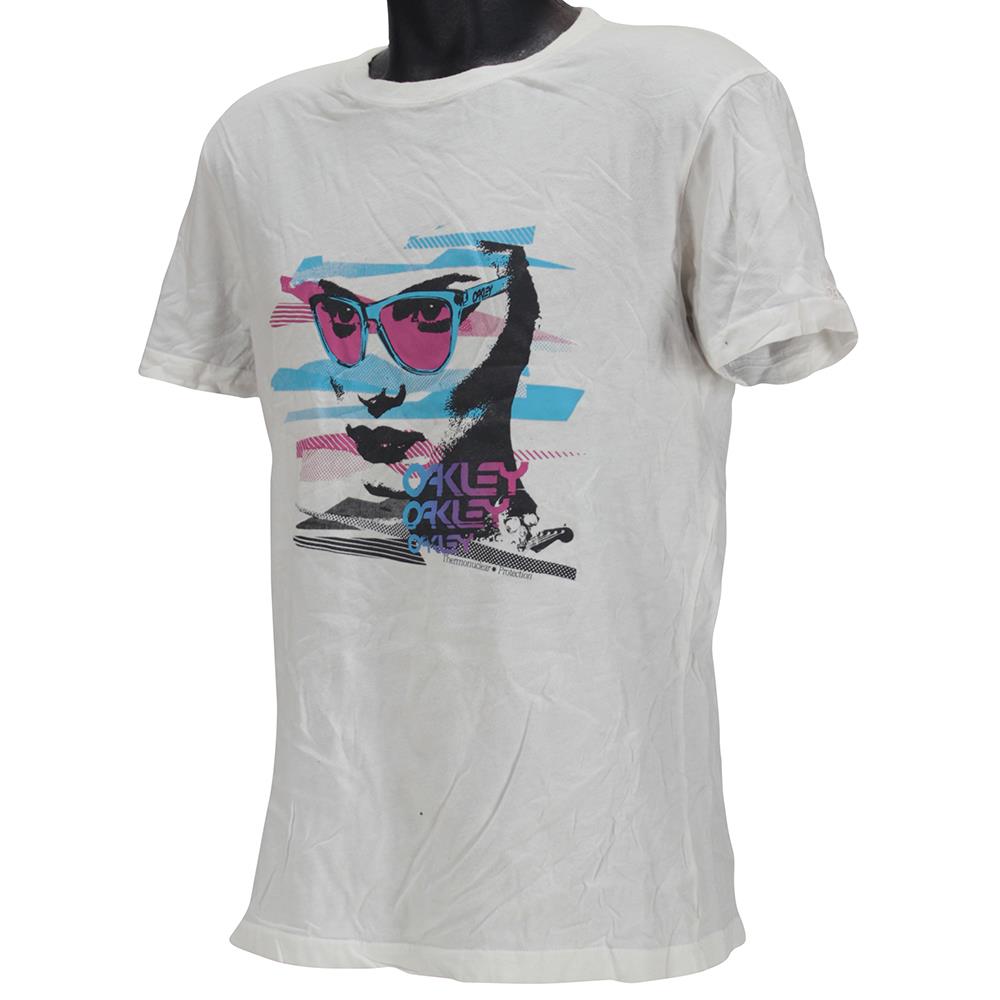Oakley 452110AU T-shirt Mens Size M Medium White Retro Logo Icon Cotton Tee | eBay
