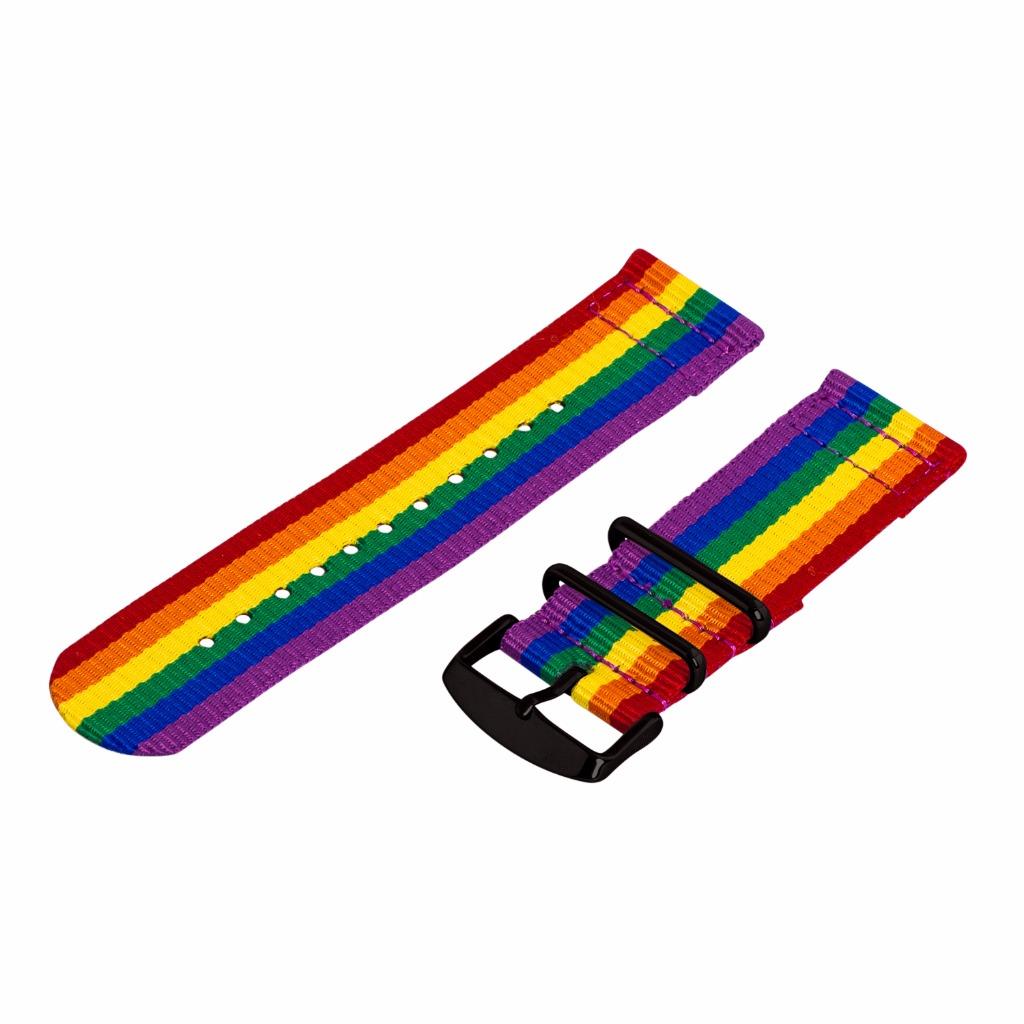 2 Piece Classic Nato Pride Rainbow Nylon Replacement Watch Strap Band ...