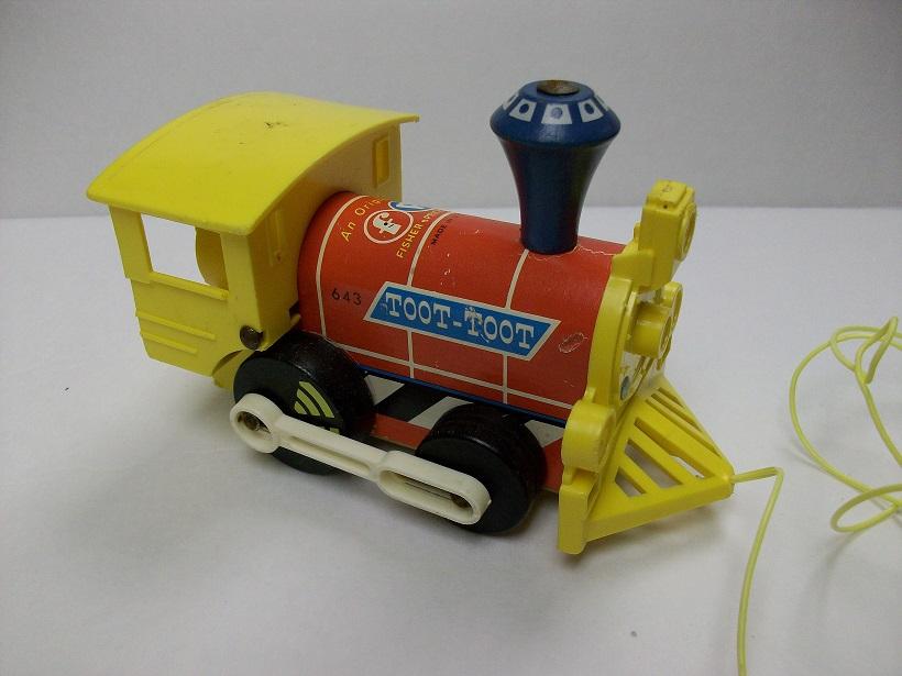 Vintage TooT-TooT Train Fisher Price 1964 Wood Wooden Pull Toy #643