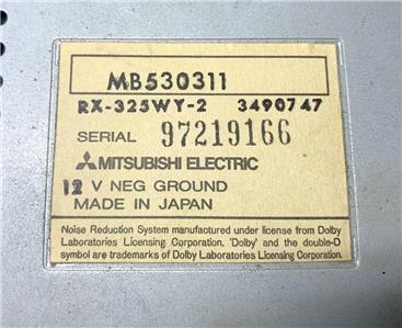 1990-91 Mitsubishi Eclipse Talon Starion Radio Receiver Cassette