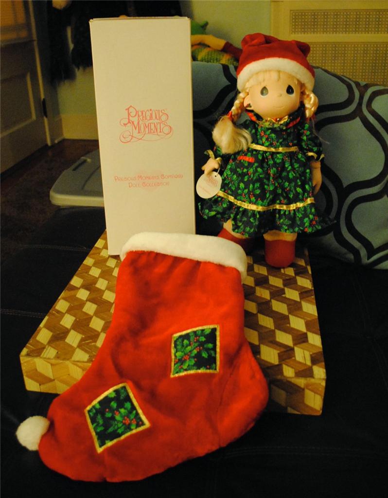 1998 Precious Moments Christmas Eve Stocking Doll Mint Original Box Comes With Christmas Stocking For Doll To In So Cute Original Tag Attached Smoke Free Home Bright Clean Colors Plush Body Vinyl Face Hands