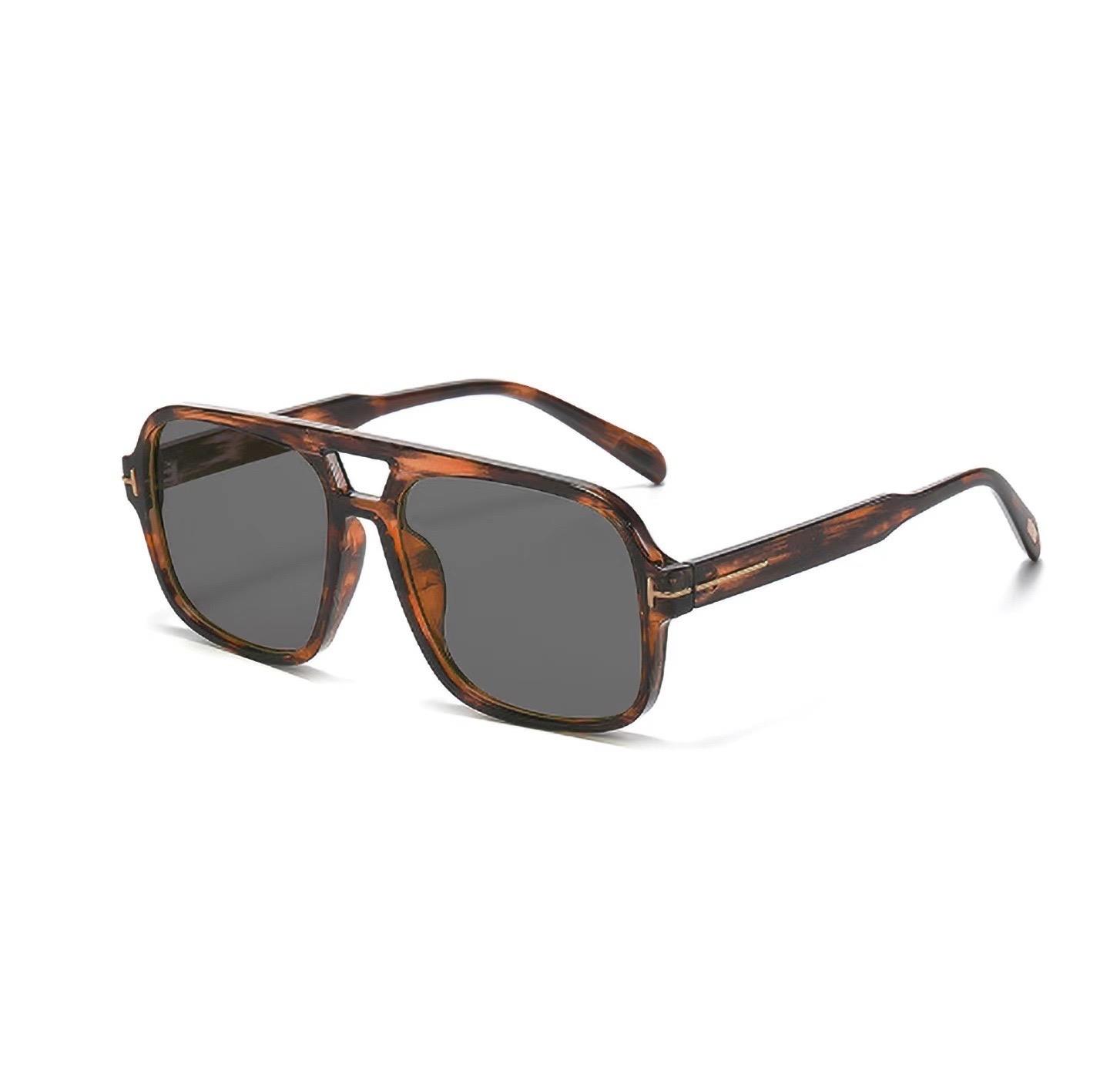 Men's Women's Fashion Square Vintage Retro Sunglasses-image