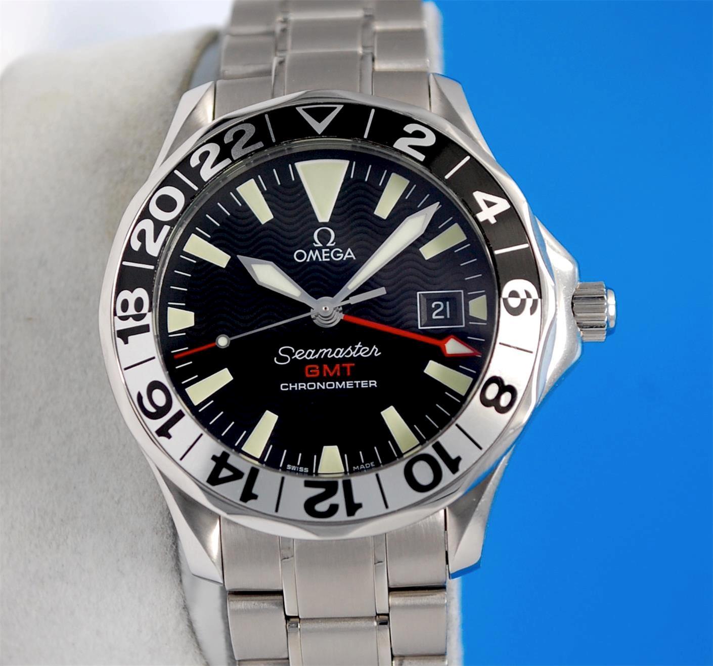 Mens Omega Seamaster GMT 300M Automatic Chronometer Watch - Black Dial - 2234.50