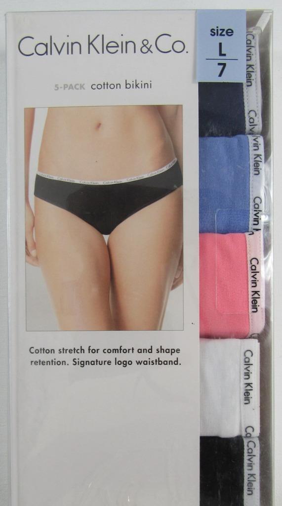 PACK DE 5 BRAGAS CALVIN KLEIN BIKINI DE ALGODÓN PARA MUJER Talla M, L NUEVO EN PAQUETE #CB0001 - Imagen 9 de 10