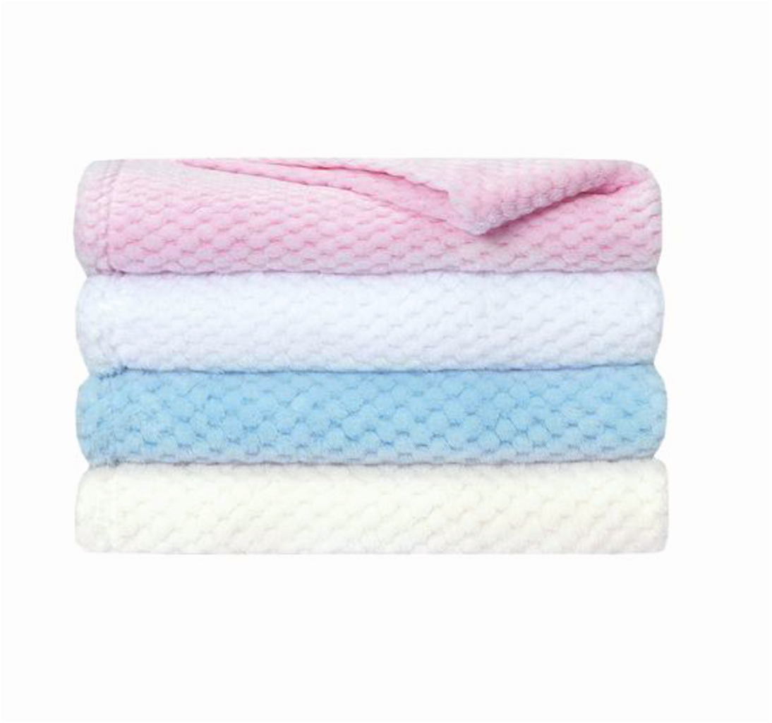 Personalised Embroidered Waffle Blanket Super Soft  Baby Boy Girl Fast Dispatch!