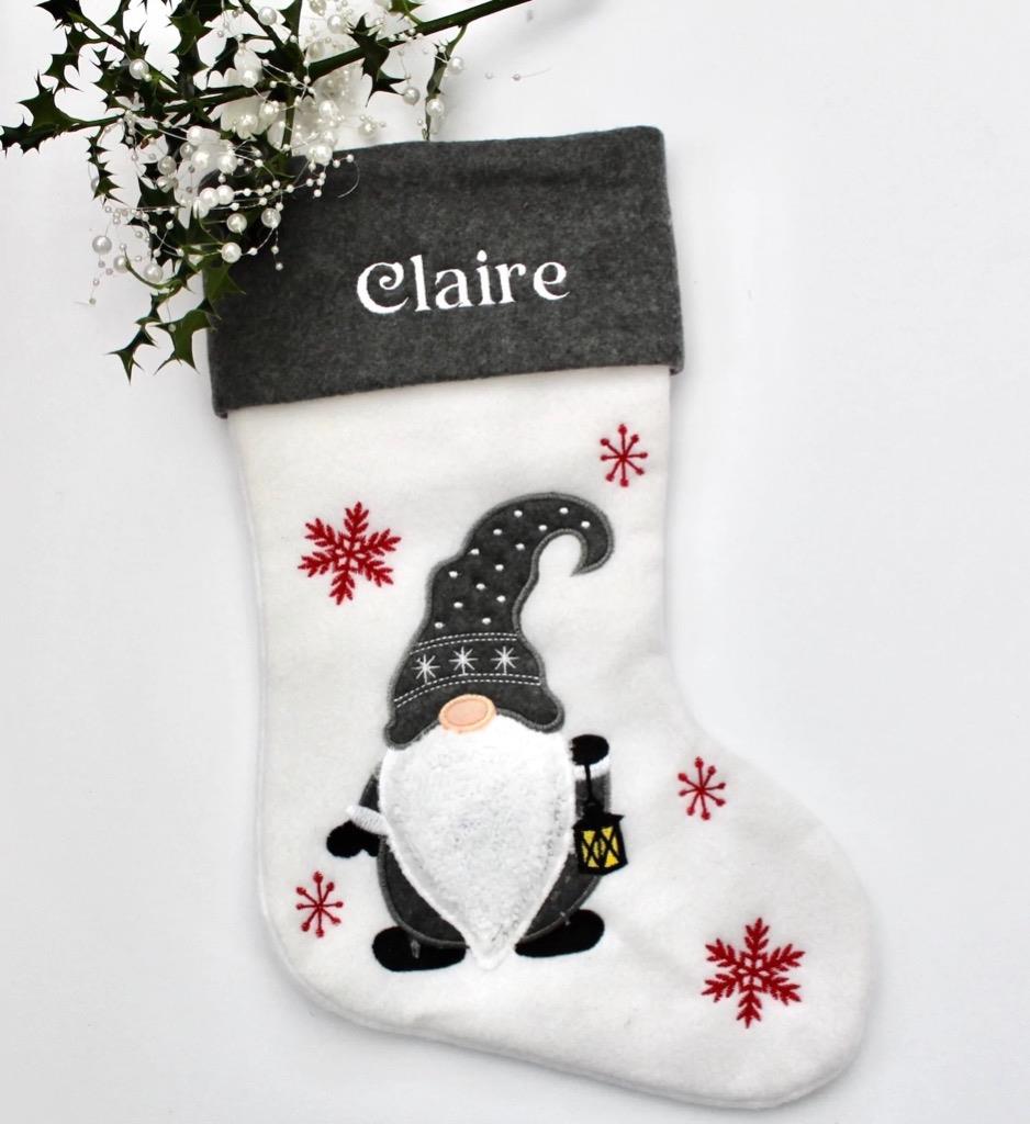 Personalised Christmas Stocking Gnome Gonk Deluxe Girl, Boy, Mum, Dad Gift - Picture 7 of 7