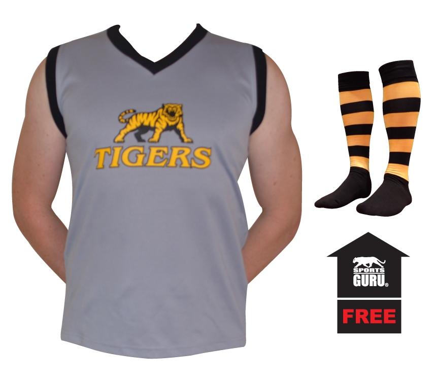 Richmond Footy Socks x 2 NEW Tigers Football Jumper Long Sleeve or Sleeveless 