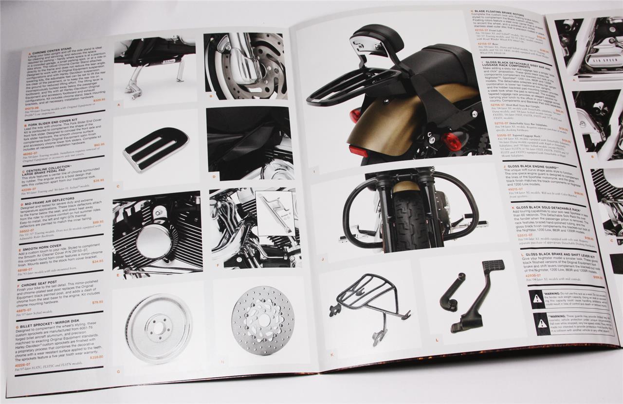 Harley Davidson 2007 póster de motocicleta piezas accesorios folleto de ventas catálogo - Imagen 4 de 4