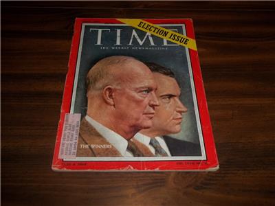 NOVEMBER 12, 1956 PRESIDENT EISENHOWER AND NIXON ELECTION ISSUE TIME MAGAZINE | eBay