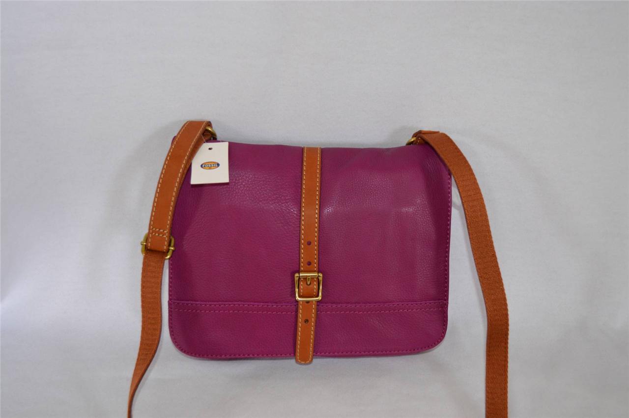 FOSSIL Leather Taylor Magenta Crossbody Bag Handbag - NEW WITH TAGS | eBay