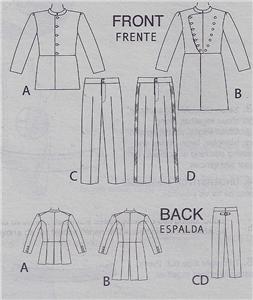 McCall's 4745 SEWING PATTERN Men's Civil War Uniform Coat Jacket