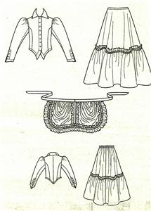 Victorian Era Ladys Dress Draft Pattern Polonaise 1872 For Sale