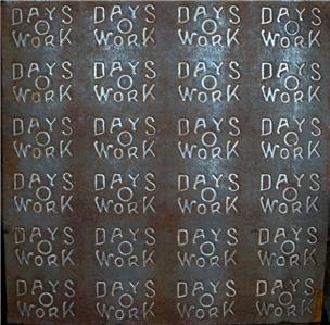 Vintage DAYS O WORK Chewing Tobacco Metal Embossed Stamp Mold Tin Sheet