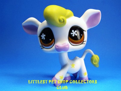 Littlest Pet Shop '07 White COW w/Stars lot #783 Super Rare
