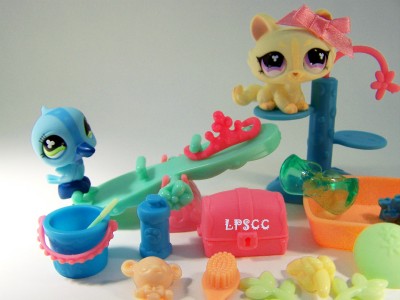 Littlest Pet Shop CHASE 'N PLAY PARK lot #846 #847 #848 Rare