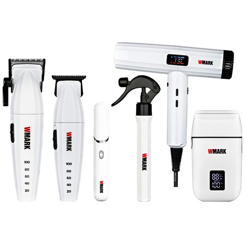 WMARK プロフェッショナル クリッパー　セット　wahl JRL Wmark WMARK 6-IN-1 Pro Barber Hair Cut Kit Clipper Trimmer Shaver Dryer