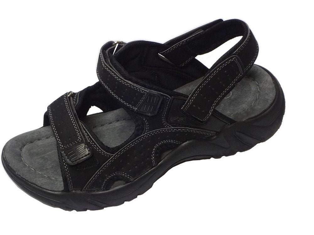 Men Velcro Straps Adjustable Sports Black Light Weight Summer Sandals ...