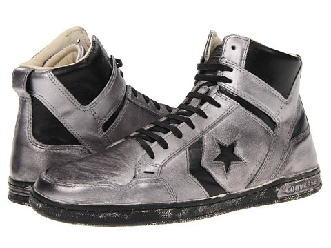 Converse by John Varvatos JV Weapon Mid Silver and Black Leather ...