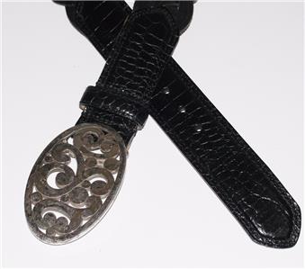 BRIGHTON~BLACK *WOVEN LEATHER* EMBELLISHED BUCKLE~BOHEMIAN  display picture 3