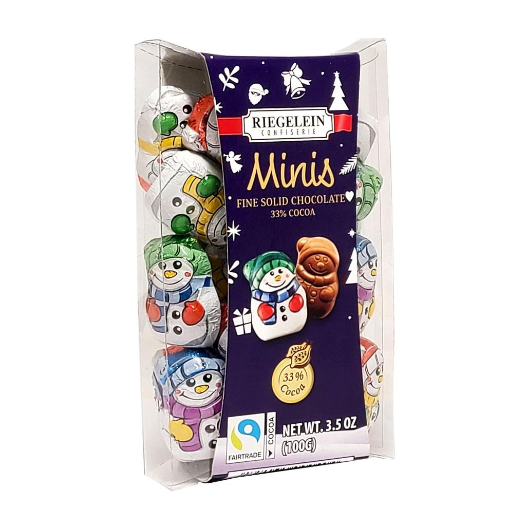 Riegelein Mini Solid Chocolates (Bear, Santa, or Snowman) 3.5 Oz Choice of 1 Box