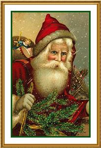 Victorian Father Christmas Santa Claus #23 Counted Cross Stitch Chart ...