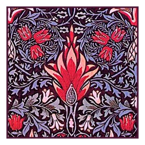 Arts & Crafts William Morris Snakeshead in Red & Blue Counted Cross ...