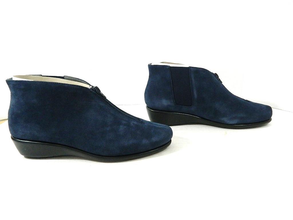 blue suede booties for women