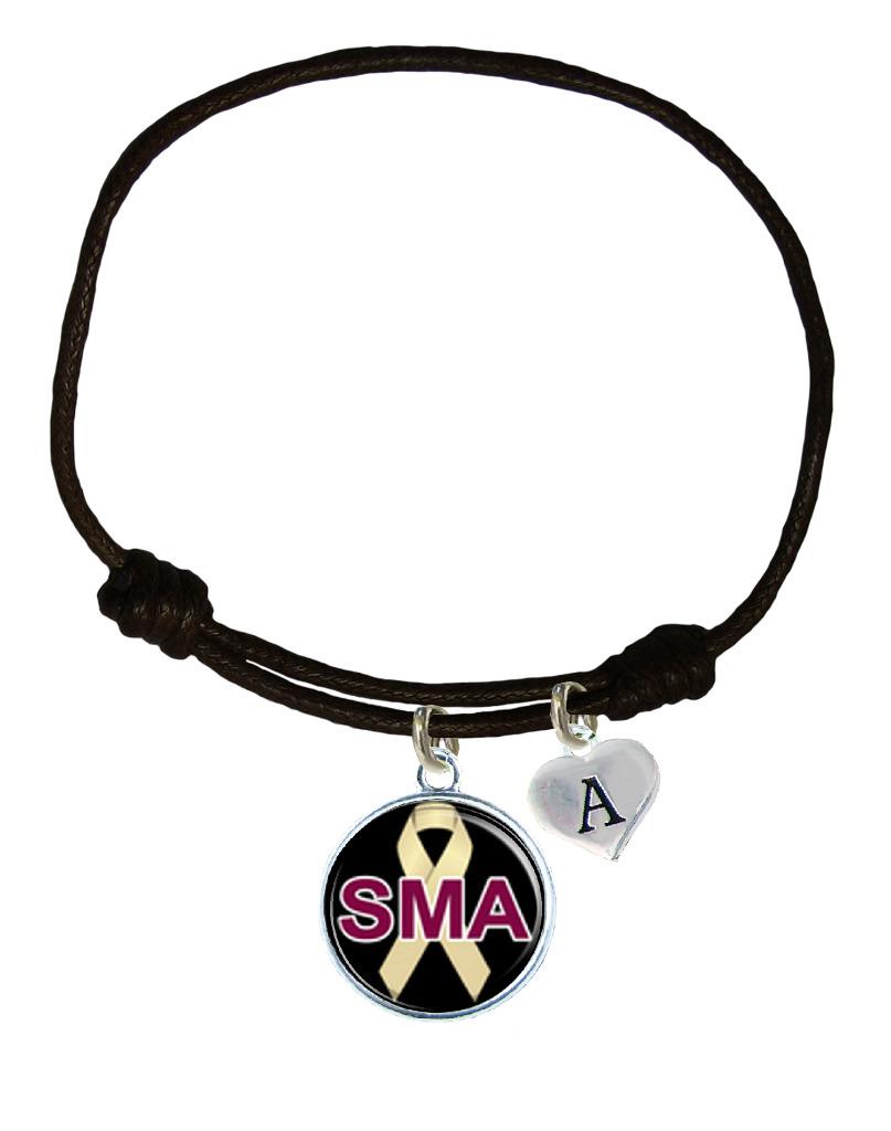 Custom Spinal Muscular Atrophy Awareness Black Leather Unisex Bracelet Jewelry