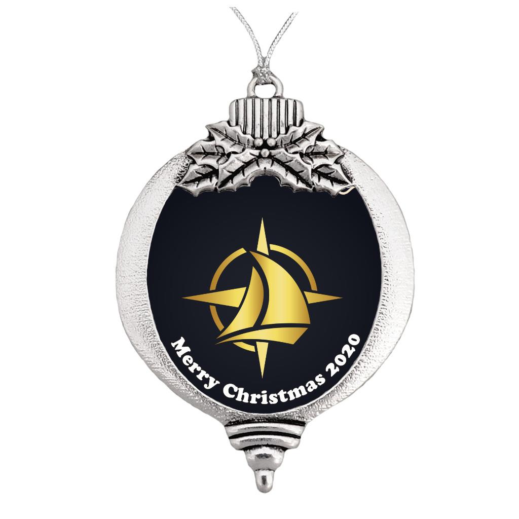 Sailing Boating Christmas 2019 Silver Ornament Choose Snowman Snowflake or Bulb 